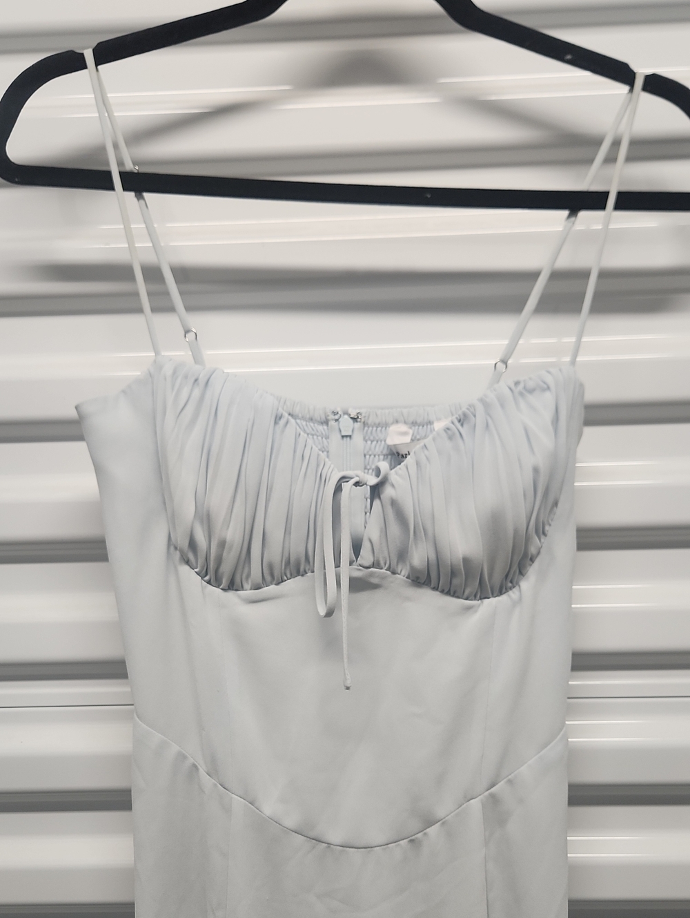 Park& Fifth Women's Light Baby Blue Satin Slip Dress with Spaghetti Straps Sz S
